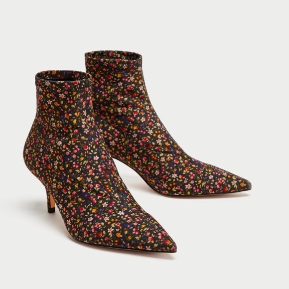 floral booties zara